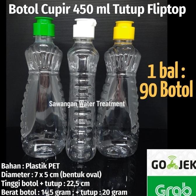 Murah Botol Cupir 450 Ml Tutup Pushpull / Tutup Fliptop Khusus Ekspedisi