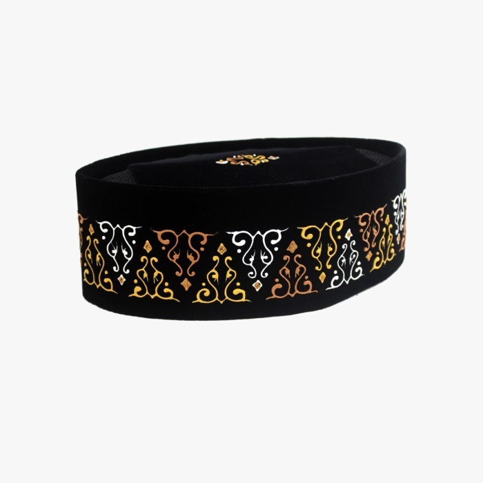 Peci Kopiah Hitam Lukis Motif New Gayo Aceh Terlaris Best Quality Asli 100% Original