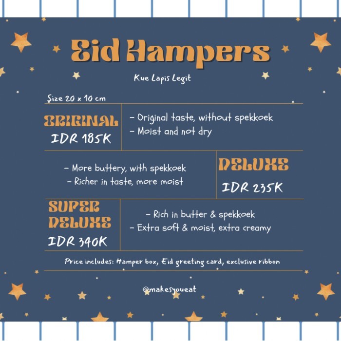 

LEBARAN - EID HAMPERS KUE LAPIS LEGIT IDULFITRI