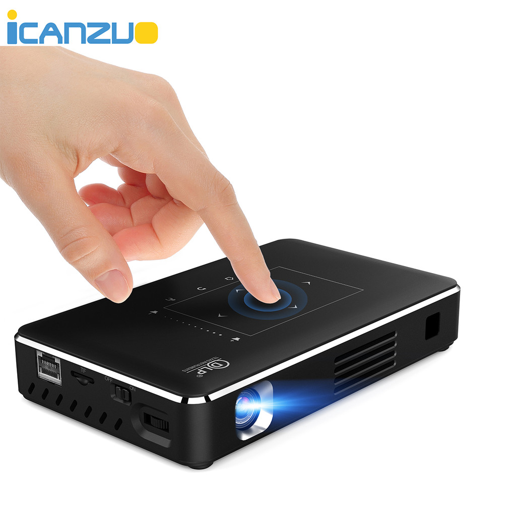 SALE ICANZUO P10 3D Mini Projector WIFI Android 4K HD Decoding Projectors DLP Display for HOME with 