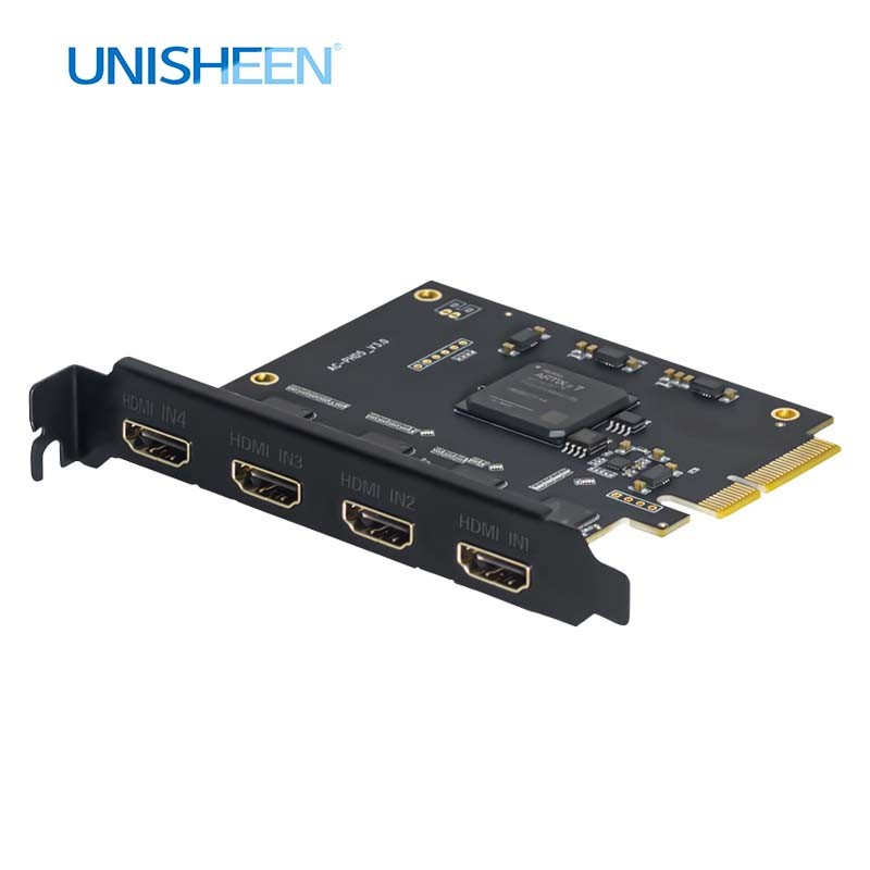 SALE UNISHEEN Recorder 1080p OBS Vmix Wirecast Streaming 4 Channel 60fps Quad HDMI SDI Broadcast PCI