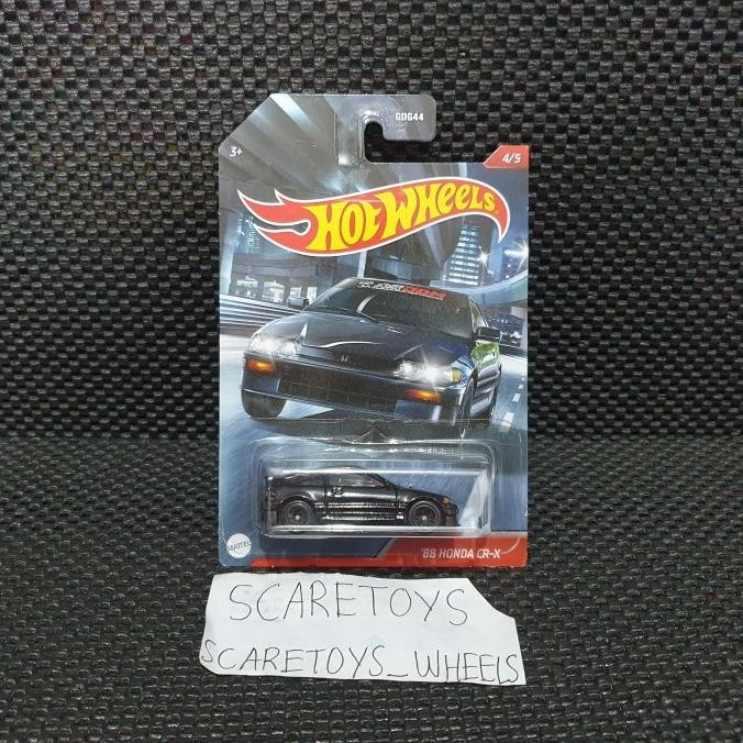 READY HOT WHEELS 88 HONDA CRX HITAM BLACK STREET RACER JDM CULT RACERS