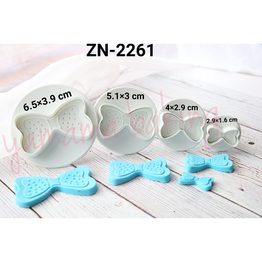 ZN-2261 Plunger cutter bento fondant cookie pita bow dasi kupu playdoh (Plunger Cutter)