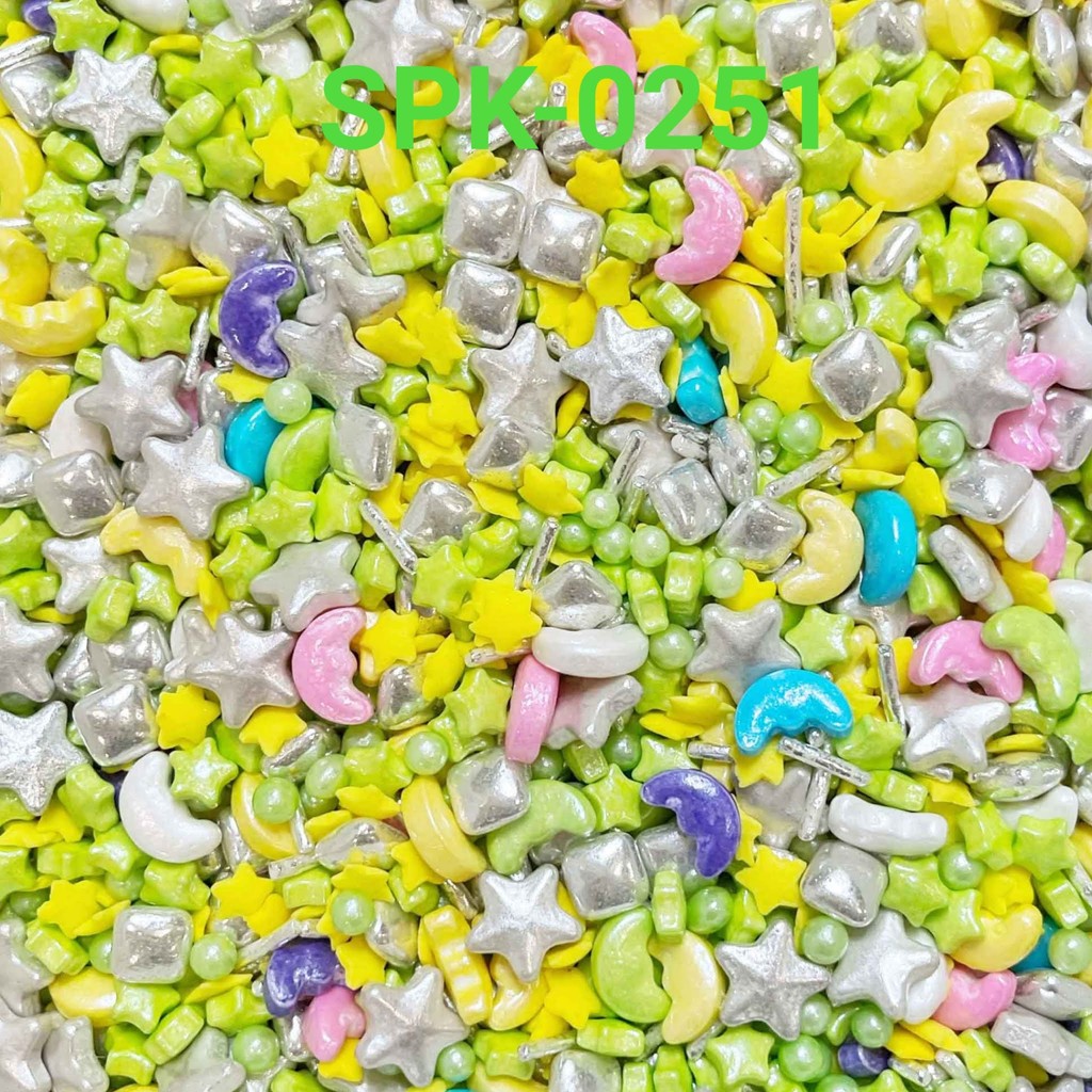 

SPK-0251 Sprinkles sprinkle springkel 1kg hijau perak idul fitri natal (SPRINKLES)