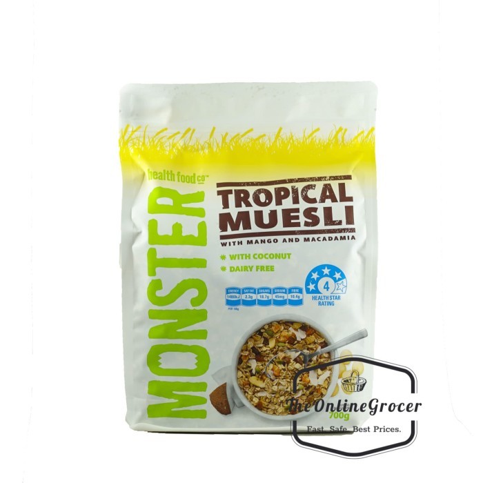 

MONSTER TROPICAL MUESLI WITH MANGO AND MACADAMIA NUT 700GR