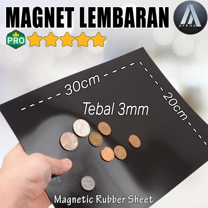 

BEST QUALITY MAGNETIC STRIP RUBBER SHEET MAGNET LEMBARAN KARET A4 20X30CM TEBAL 3MM