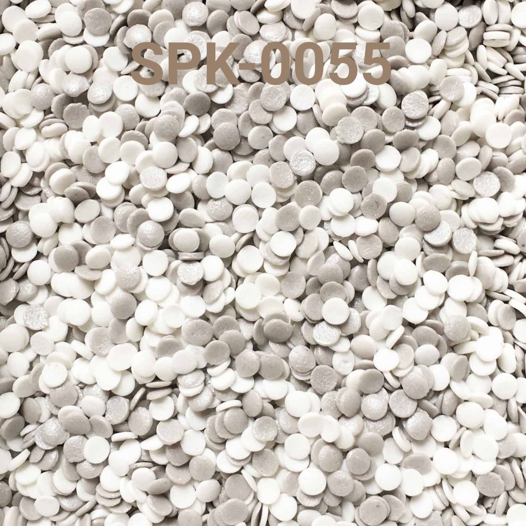 

SPK-0055 Sprinkles sprinkle sprinkel 1kg 1 kg bulat pipih putih abu (SPRINKLES)