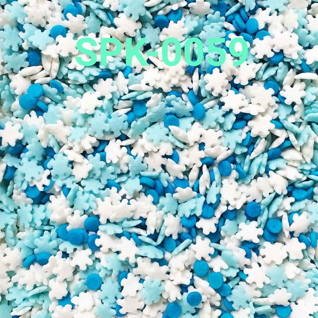 

SPK-0059 Sprinkles sprinkle sprinkel 1kg 1 kg snowflake biru putih (SPRINKLES)