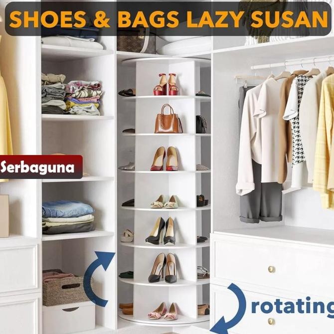 Sale Yosinogawa - Rak Sepatu Berputar Untuk Pusat Perbelanjaan, Rak Display Sepatu, Rak Penyimpanan 