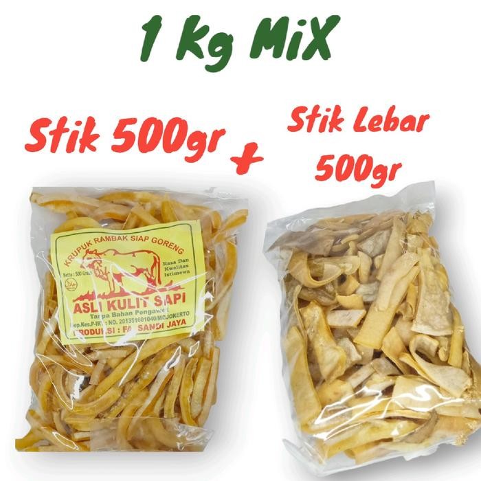 

Terbaru Rambak sapi 1kg Mix (Stik Tebal dan Stik Lebar) Ready