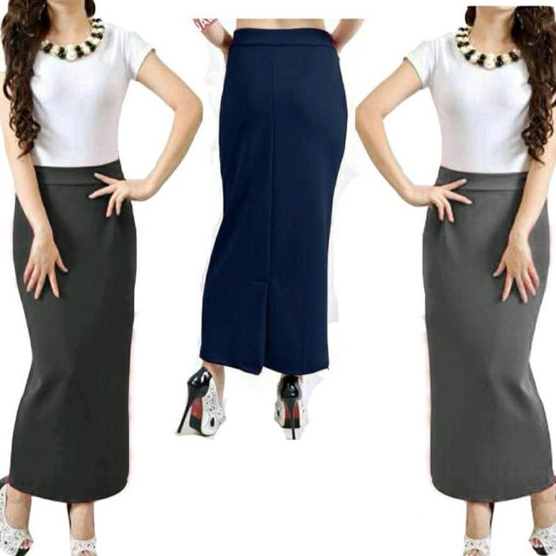 Rok Pensil Scuba Premium / Rok Span / Rok Panjang Wanita