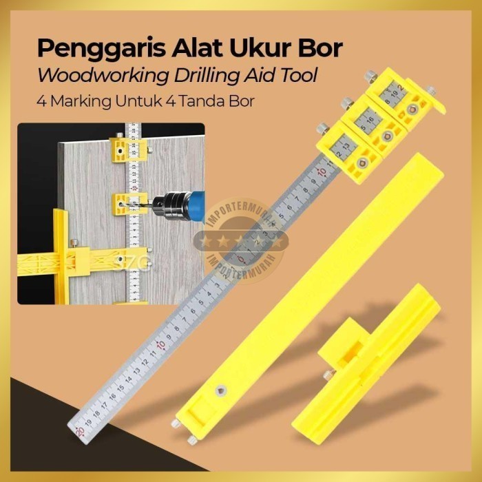 

TERLARIS! Penggaris Alat Ukur Bor Woodworking Drilling Aid Tool - M138
