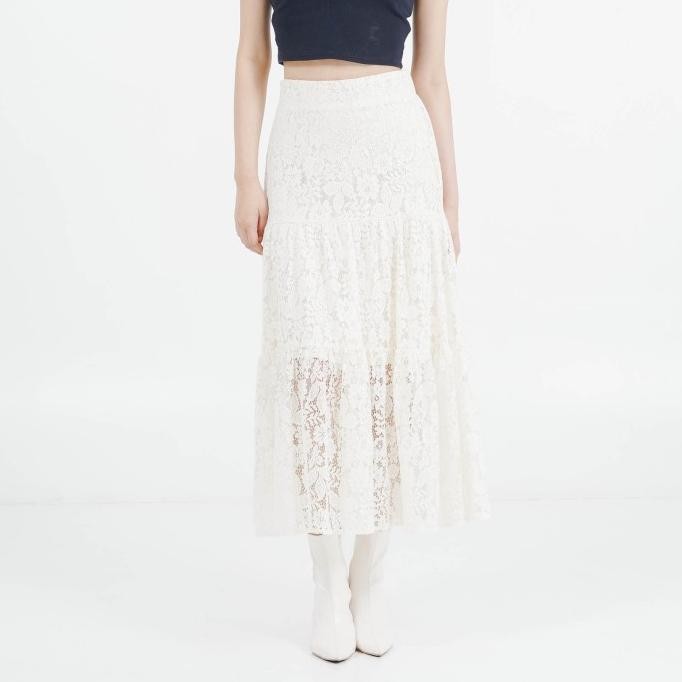 Enzy Storia X This Is April Rok Panjang Wanita Kekinian Kasual ES Isabella Lace Skirt