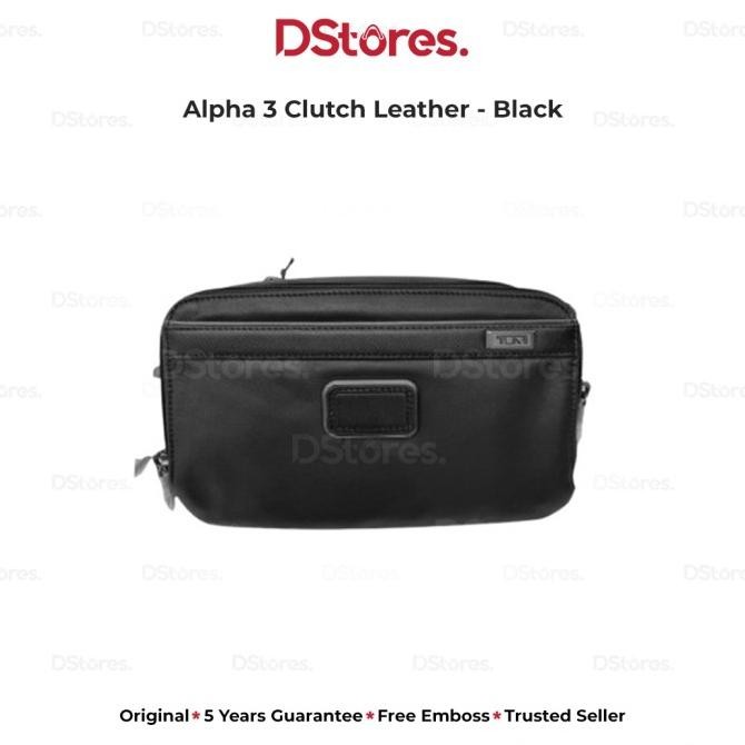 Murah Tumi Alpha 3 Clutch Leather - Black