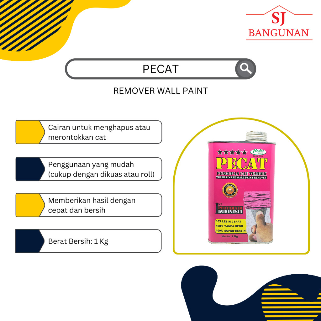 PECAT - Remover Cat / Remover Wall Paint - 1 Kg