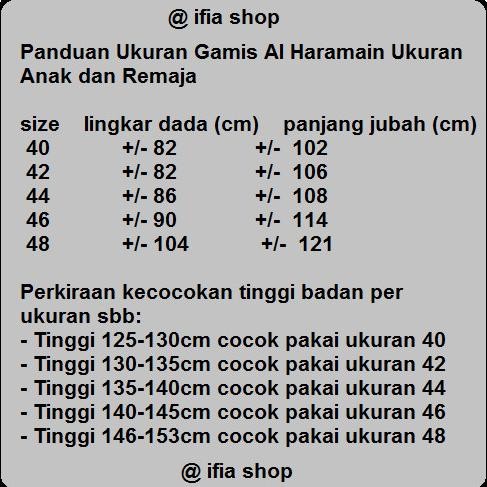 Murah Jubah Gamis Arab Impor Al Haramain Ukuran 42 (Anak-Remaja)