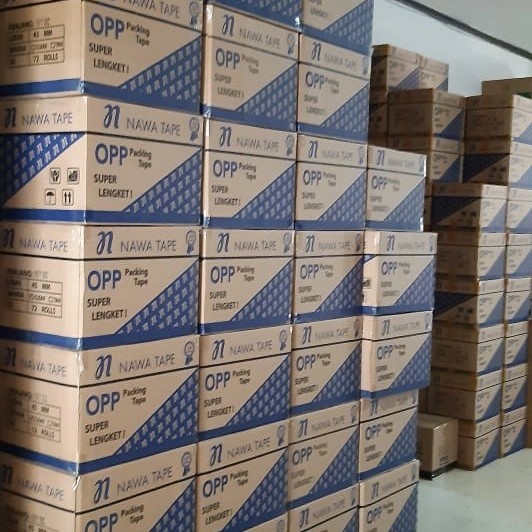 

(1 DUS) LAKBAN BENING COKLAT 45 MM X 90 YARD NAWA TAPE KARTON MURAH