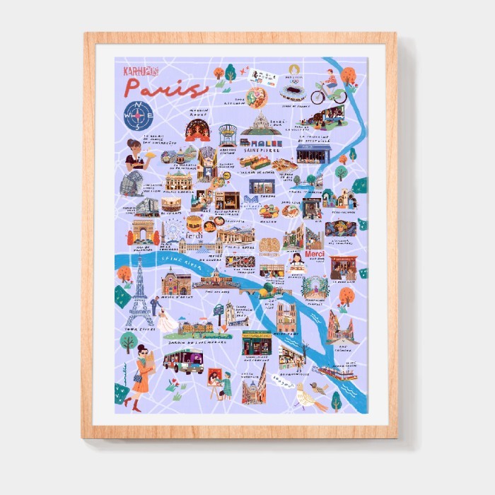 

@PASARKARTUPOS PARIS MAP A3 POSTER