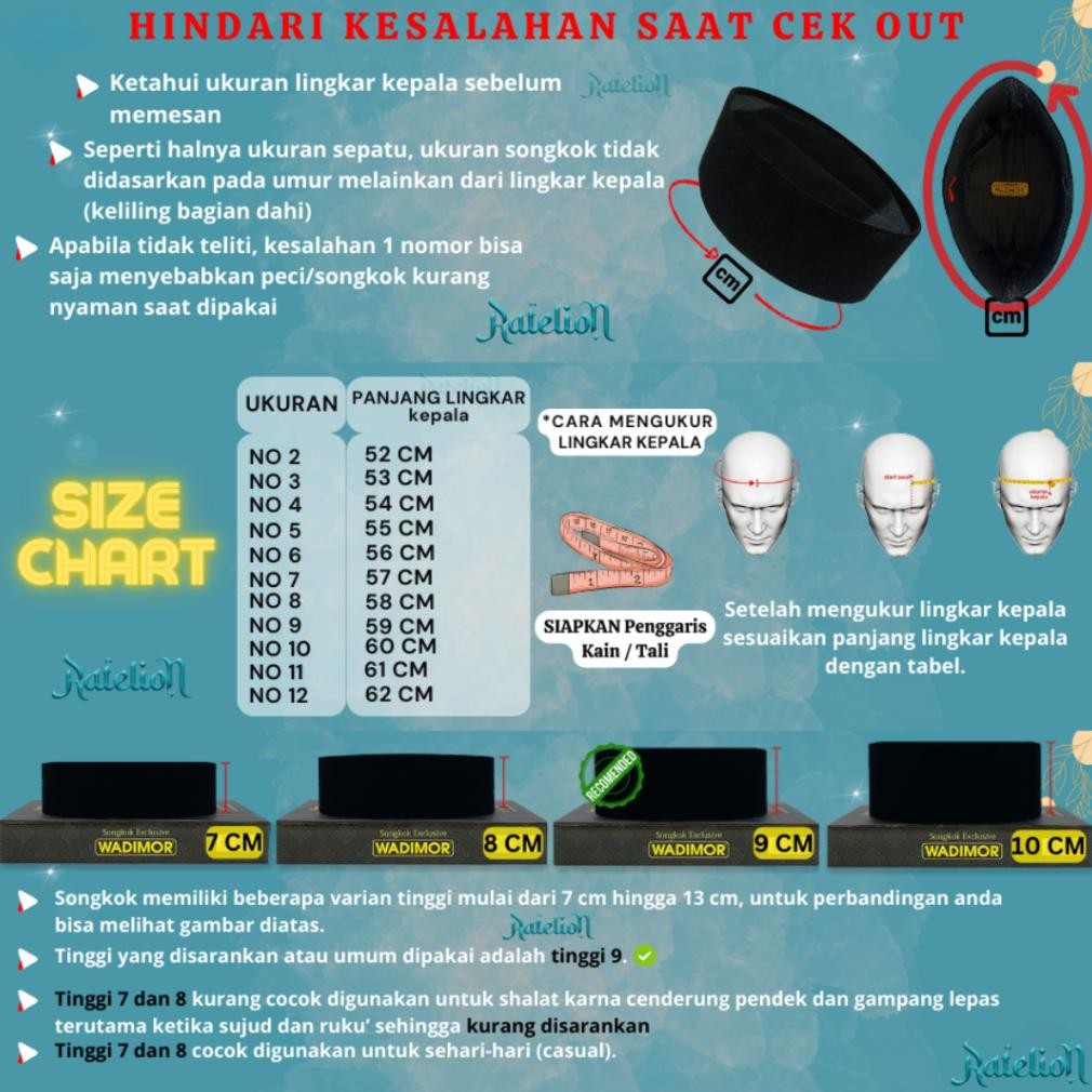 JH85 Peci Songkok HAJI ALAY DELUXE AC, Non AC Tinggi 7 8 9 10 Cm Original Hitam Polos Pria Ukuran De