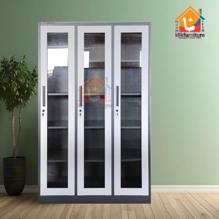 

LEMARI ARSIP FILING CABINET BESI 3 PINTU SMJ 313 PINTU KACA