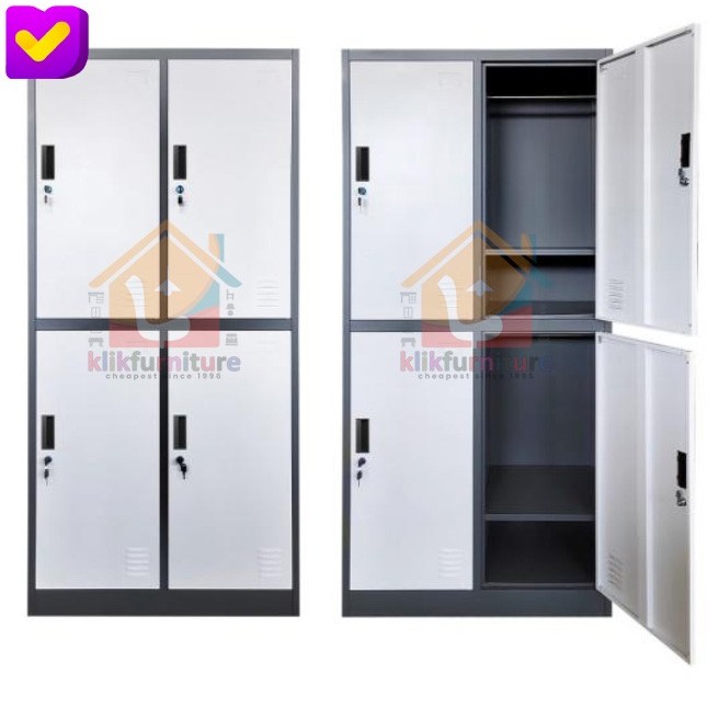 

LEMARI LOKER BESI 4 PINTU + GANTUNGAN BAJU WINA LK12