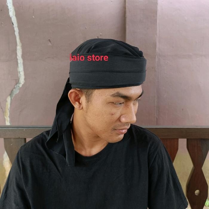 peci imamah polos hitam blangkon Jogja iket Katun