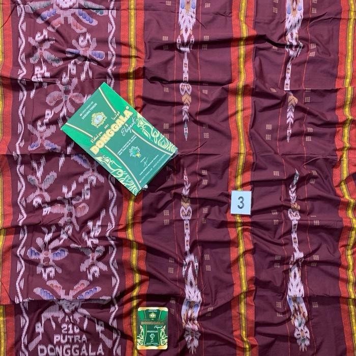 Sarung Donggala Asli Songket Timbul Kembang Elegant Motif Sutra BHS Stk Bahan Rayon Halus A1 210 Uk