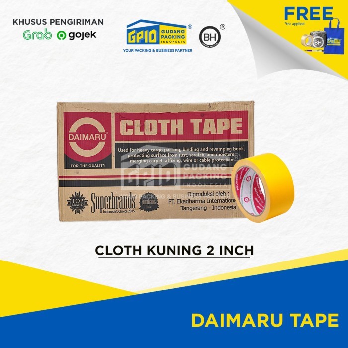 

(GOSEND/GRAB) DAIMARU - LAKBAN KAIN CLOTH TAPE HITAM (1/ 1.5/ 2 INCH)