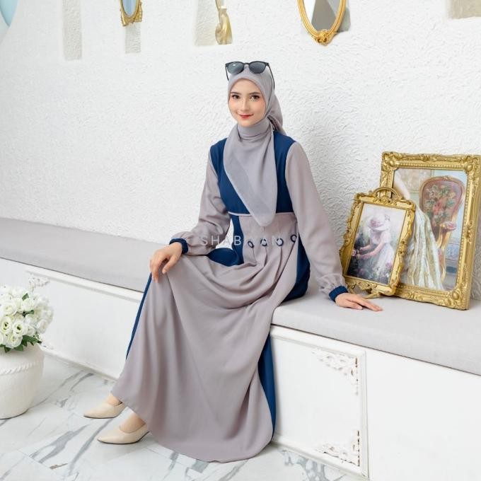 Sale Shabiyan.Id 388 Gamis Remaja Moscrepe Polos Kombinasi