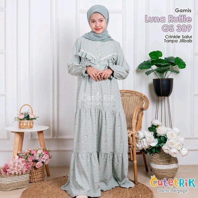 Murah Gamis Anak Dan Remaja Gamis Luna Ruffle By Cutetrik