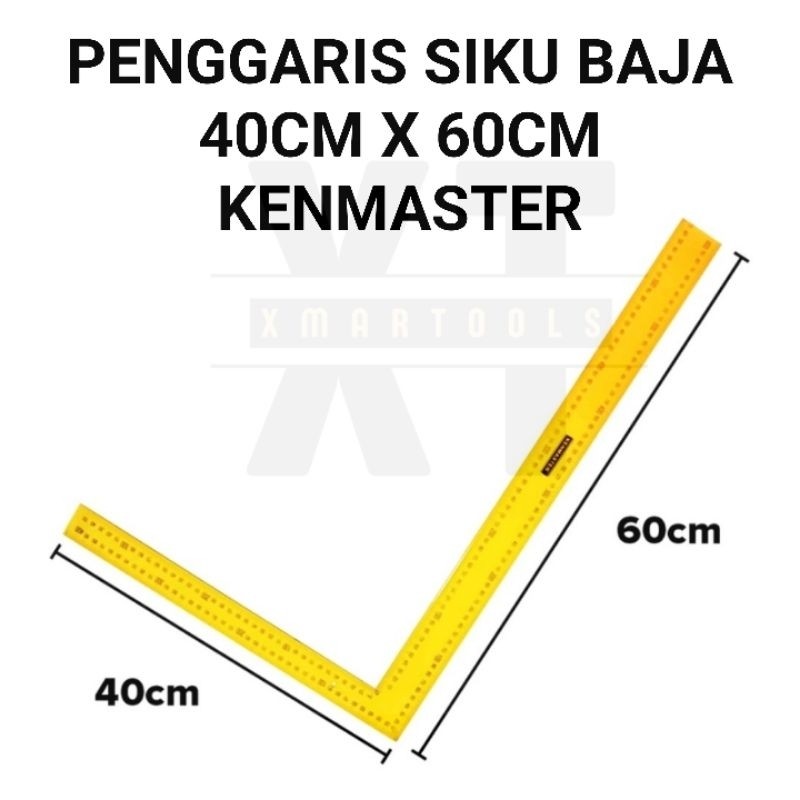 

New Penggaris Siku Baja 40 x 60 CM / Penggaris Siku Tukang Kenmaster