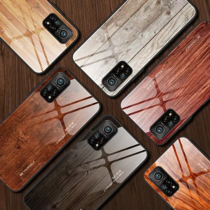 OBRAL Woodgrain Glass Case Xiaomi Mi 10T Mi10T Pro Mi10TPro Cover Casing HP