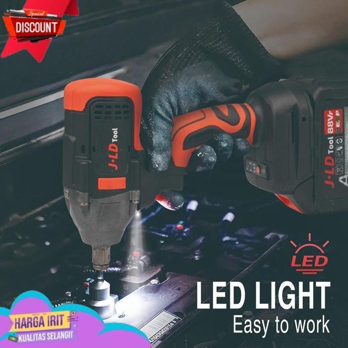 DISKON JLD IMPACT BOR BATERAI 88VF BIRU IMPACT WRENCH 13MM MESIN BOR IMPACT BOR CAS IMPACT BATERAI J