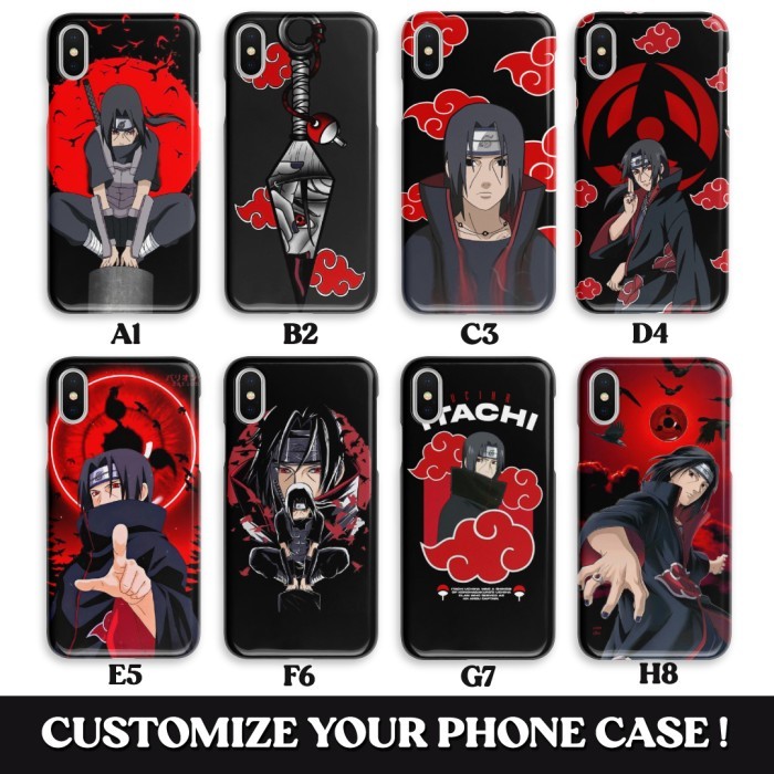 TERJAMIN Case Hp Softcase Hardcase Itachi Uchiha + Bisa Pakai Gambar Sendiri