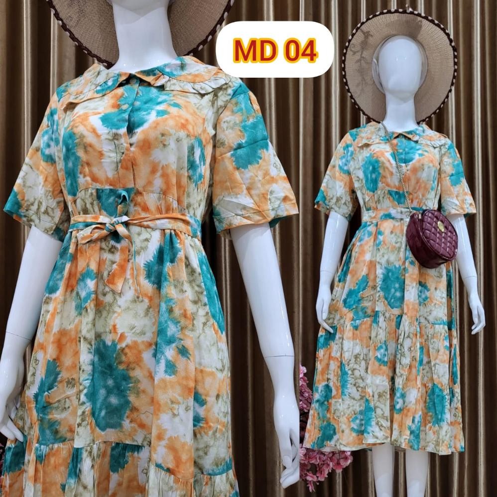 Midi Dress Aurel - Midi Dress Kekinian Bahan Rayon Premium