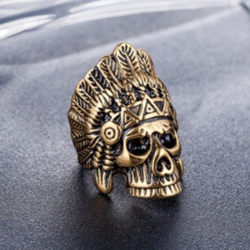 Cincin Tengkorak Punk Pria Eropa dan Amerika
