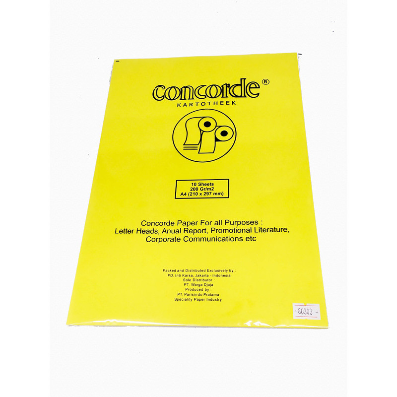 

Gramedia Pettarani - Concorde Kartotheek - Kertas Copy A4 200 Gram Warna Kuning / Yellow