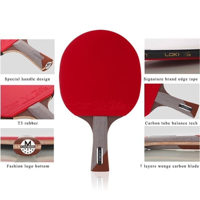 Bat Pingpong Loki 5 Star Carbon Tube Tech Original