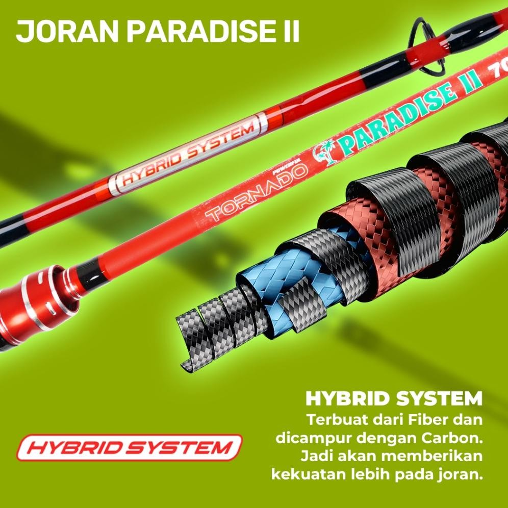 we-53 Tornado Paradise Joran Pancing Fiber Solid Paradise 2 II | Handle Full EVA | Garansi 1 Tahun M