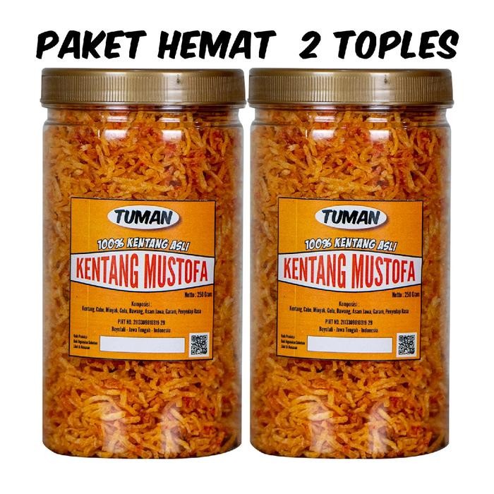 

Sale Kering Kentang Mustofa Tuman Paket Murah 2 Toples Kemasan 250gram 1000ml Food Pedas Manis dan