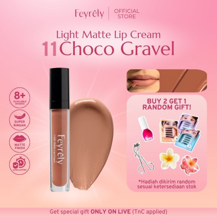 Sale 11 Choco Gravel (Nude Choco) - Feyrely Light Matte Lip Cream