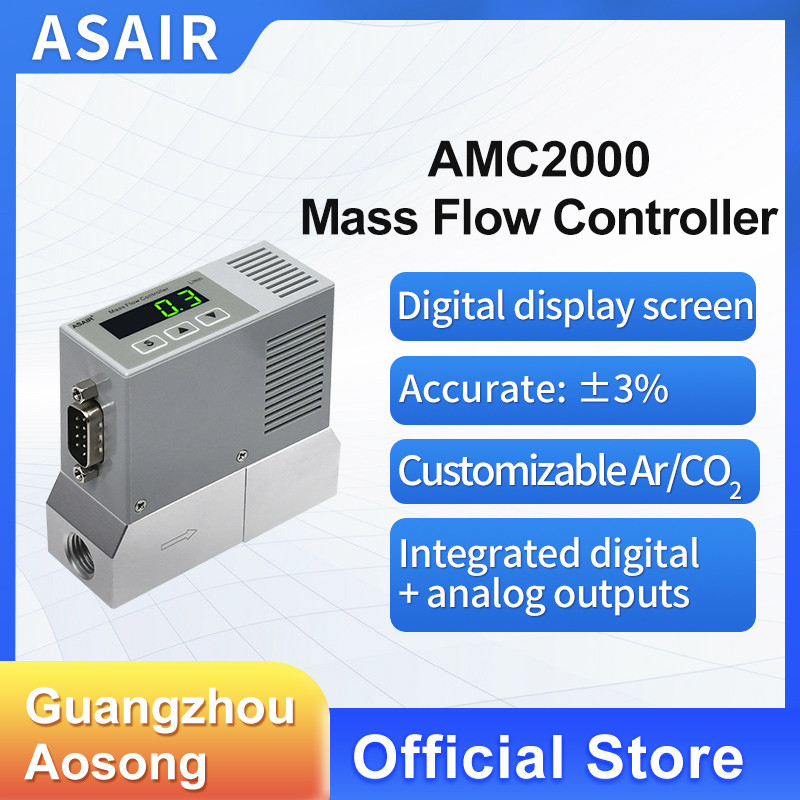 GANC ASAIR AMC2000 digital display MFC gas mass flow controller oxygen air nitrogen gas flow meter