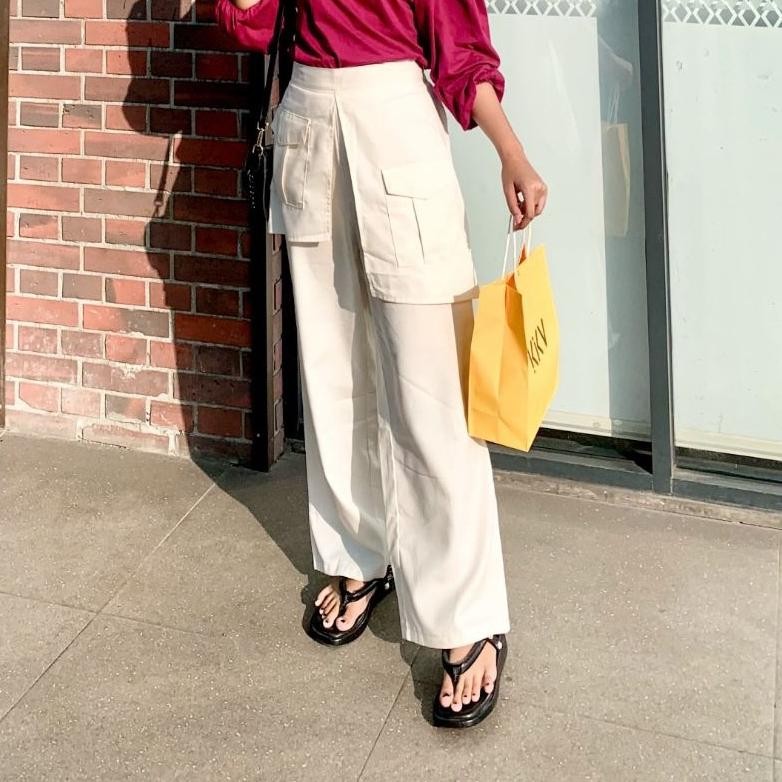 Ah67 KULOT BESS PALAZO POCKET PANTS HIGHWAIST POCKET PANTS CELANA KULOT PANJANG WANITA KEKINIAN POCK
