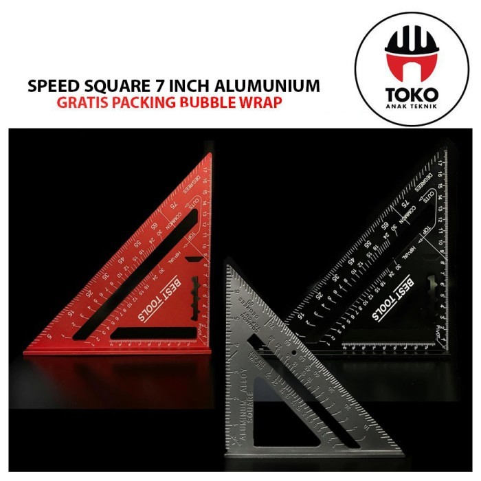 

Speed Square 7 Inch Alumunium Penggaris Segitiga Woodworking - Merah Kode JM 045