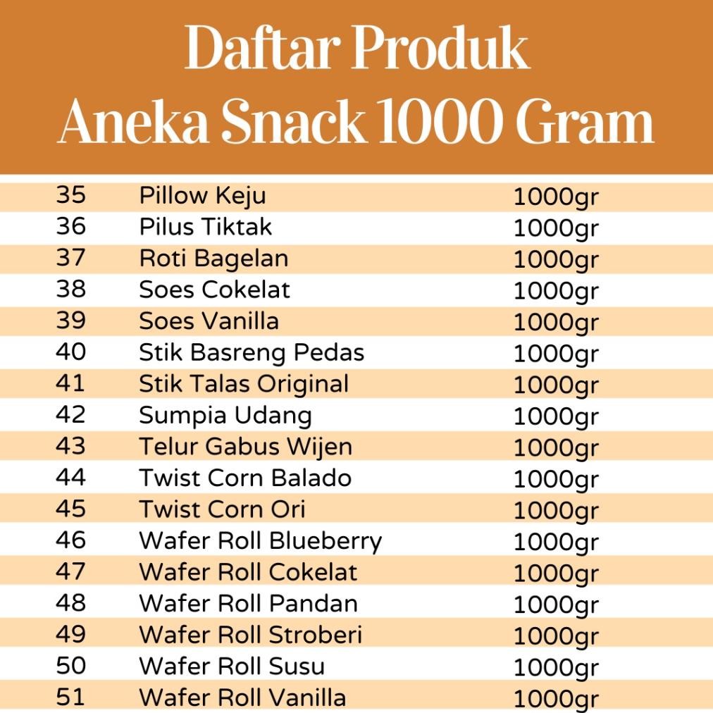 

Hot Sale Aneka Snack 1000 Gram / Grosir Kiloan / Cemilan Camilan Bal Grosiran Aneka Snack Murah Surabaya Termurah
