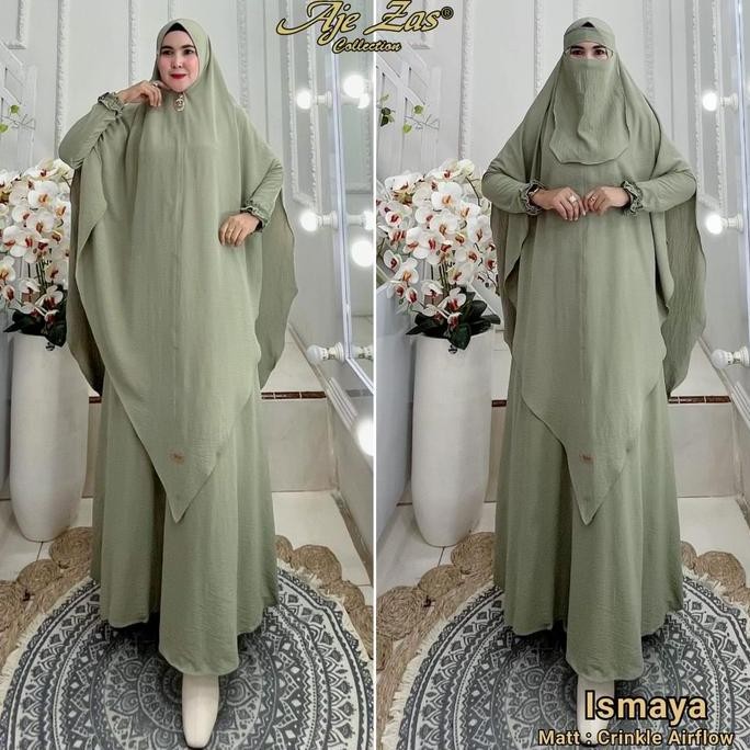 Big Sale Aje Zas - Gamis Jubah Jumbo Syar'I Kode-Ismaya Matt Kringkel Muslim Panjang Wanita Dress De