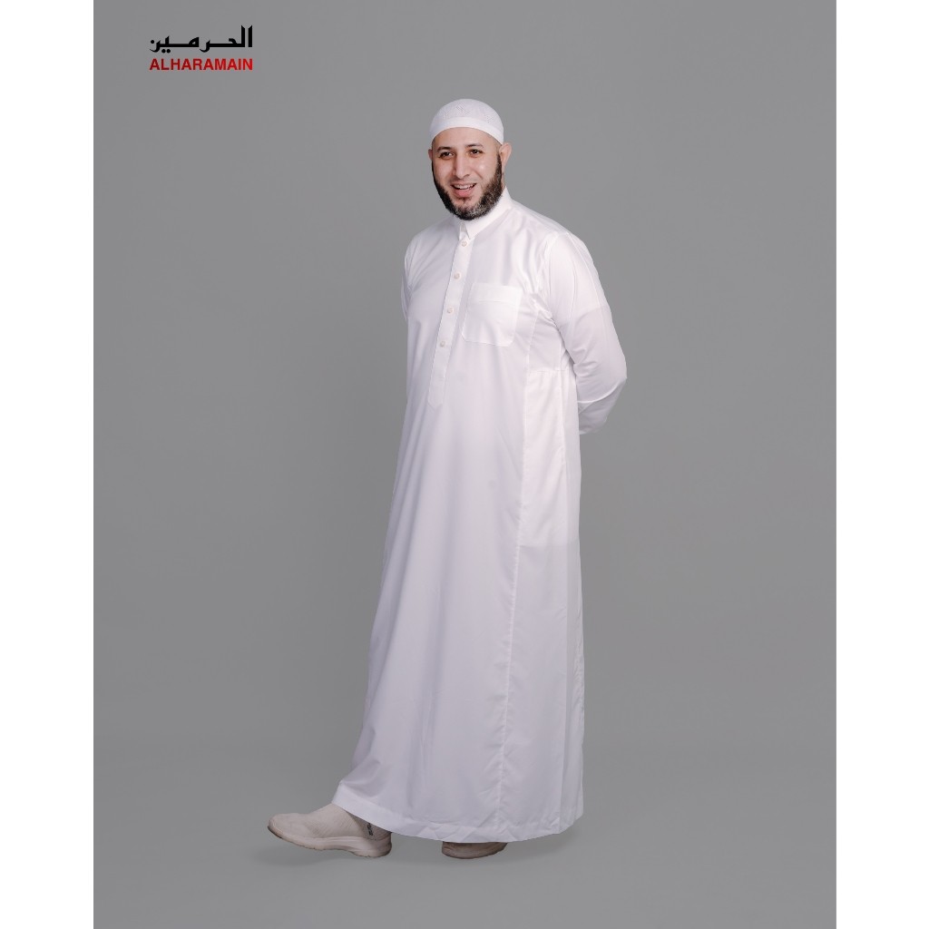Al Haramain Jubah / Gamis Pria Dewasa Slimfit Manset Premium Series (80) / Jubah Al Haramain Putih
