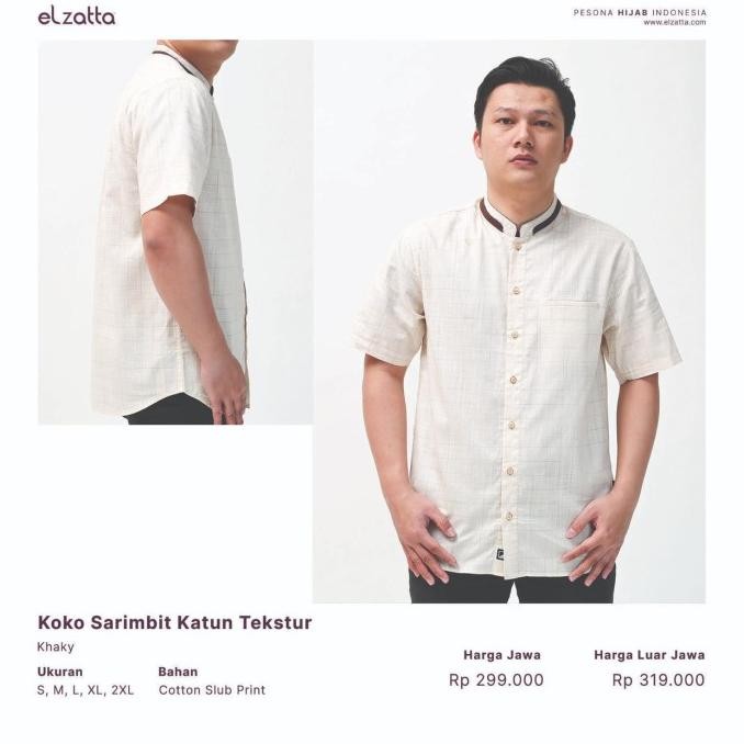 Terlaris Koko Sarimbit Katun Tekstur Zatta Men Baju Atasan Pria Elzatta Berkualitas