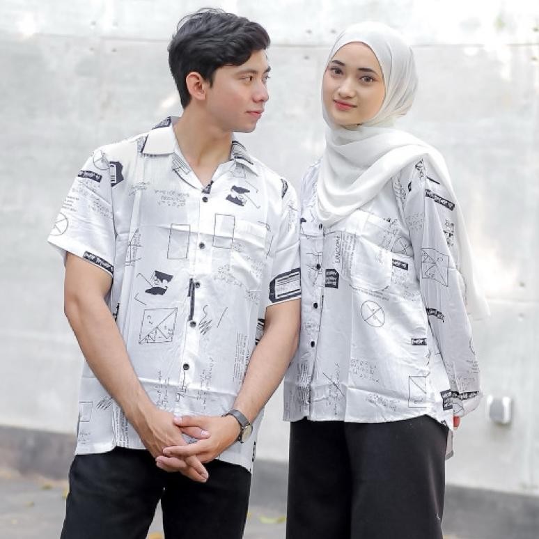 Kemeja Couple / Kemeja Cewek-Cowok / Kemeja Pasangan / Couple Kemeja Motif / Kemeja Unisex / Cowok L