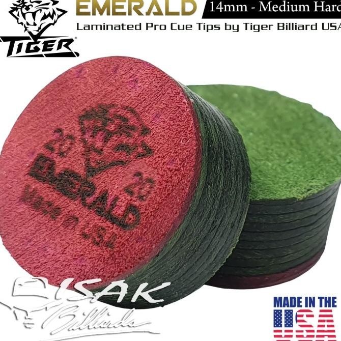Emerald Cue Tip - Laminated Layer Tips by Tiger USA Billiard Biliar SALE